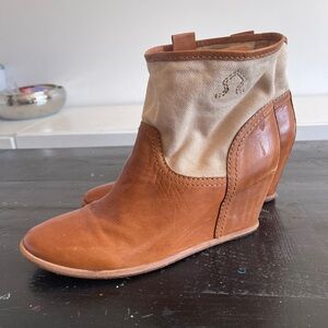 ASH Tan and Cream Heeled Boots